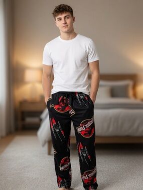Mens Jurassic Park Movie Graphic Sleep Pants